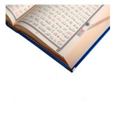 Kadife Kutulu Plaket Görünümlü Elif-Vav Desenli Hediyelik Kur'an-ı Kerim - Koyu Mavi - 2