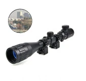 4-12x40 Aoeg Tüfek Dürbünü Mil Dot Kırmızı - Yeşil Lens Koruyucu - 2