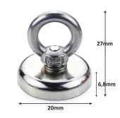 Valkyrie D20 10kg 20mm Askılı Güçlü Neodyum Mıknatıs Banyo Tuvalet Mutfak Askı Raf - 1