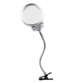 -2.5X130 MM 5X24 MM LED Aydınlatmalı Büyüteç,Masa üstü Metal Hortum Mandallı-MG15124-C thumbnail 3