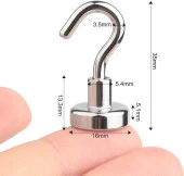 Valkyrie 10 Adet Neodyum Mıknatıs Askı Seti 14kg Taşıma Kanca Mutfak Buzdolabı Banyo Kapı Dolap Balkon Tekne - 3