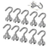 Valkyrie 10 Adet Neodyum Mıknatıs Askı Seti 14kg Taşıma Kanca Mutfak Buzdolabı Banyo Kapı Dolap Balkon Tekne - 4