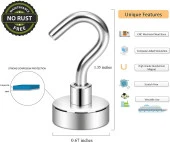 Valkyrie 10 Adet Neodyum Mıknatıs Askı Seti 14kg Taşıma Kanca Mutfak Buzdolabı Banyo Kapı Dolap Balkon Tekne - 6