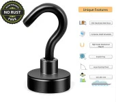 Valkyrie 10 Adet Neodyum Mıknatıs Askı Seti 14kg Taşıma Kanca Mutfak Buzdolabı Banyo Kapı Dolap Balkon Tekne Siyah - 3