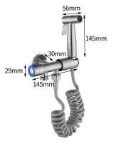 Valkyrie Paslanmaz Çelik Tuvalet Musluk Bide Seti Kolay Kurulum Kullanım Çift Çıkışlı Gümüş Evcil Hayvan Yıkama Aleti - 5