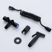 Valkyrie Paslanmaz Çelik Tuvalet Musluk Bide Seti Kolay Kurulum Kullanım Çift Çıkışlı Siyah Evcil Hayvan Yıkama Aleti Siyah - 2