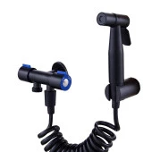 Valkyrie Paslanmaz Çelik Tuvalet Musluk Bide Seti Kolay Kurulum Kullanım Çift Çıkışlı Siyah Evcil Hayvan Yıkama Aleti Siyah - 4