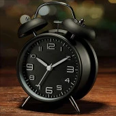 Valkyrie Sessiz Akar Saniyeli 16cm Alarm Masa Çalar Saat Yüksek Zil Sesi Büyük Boy Siyah - 1