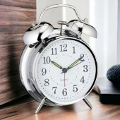 Valkyrie Akar Saniyeli Nostaljik Büyük Boy Masa Çalar Saat Yüksek Alarm sesi 16,5cm Hediyelik Işıklı Parlak Akrep Yelkovan - 1