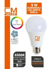 CMSOLAR 9W E27 DUY BEYAZ+RGB LED AMPUL - 1