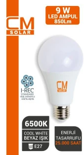 CMSOLAR 9W E27 DUY 6500K BEYAZ IŞIK LED EV AMPULÜ - 1
