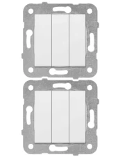 Viko Karre Üçlü Anahtar Beyaz (Çerçeve Dahil) 90967068 (2 Adet) - 1