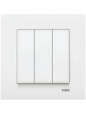 Viko Karre Üçlü Anahtar Beyaz (Çerçeve Dahil) 90967068 (2 Adet) - 3