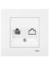 Viko Karre Tekli Nümeris Telefon Prizi Cat3 Beyaz (Çerçeve Dahil) 90967013 (8 Adet) thumbnail 3