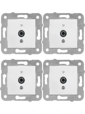 Viko Karre Uydu Prizi F Konnektörlü Sonlu Beyaz (Çerçeve Dahil) 90967009 (4 Adet) thumbnail 1