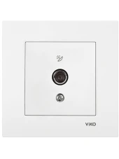 Viko Karre Uydu Prizi F Konnektörlü Sonlu Beyaz (Çerçeve Dahil) 90967009 (12 Adet) - 3