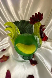 Dekoratif  Üfleme Cam Feng Shui Ejderah Yılında Koruyucu Horoz thumbnail 5