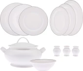 Emsan New Marly Porselen 60 Parça 12 Kişilik Yuvarlak Yemek Takımı Platin - 1