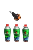3 Kartuşlu Çakmak Pürmüz Seti  - Turbo Tourch Kamp Piknik Pürmüz Seti - 1
