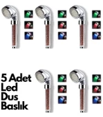 5 Adet Tasarruflu Boncuklu Ledli Duş Başlık-pil veya Elektrik Gerekmez Kinetik Enerjili - 1