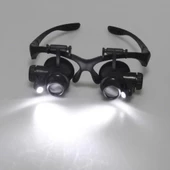 -Gözlük Modeli 10x 15x 20x 25x Lens,2led ışıklı,büyüteç - 2