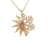 925 Ayar Gümüş Güneş Kartanesi Bayan Gümüş Kolye thumbnail 2