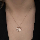 Gümüş Rose Kar Tanesi Kadın Kolye thumbnail 5