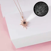 925 Ayar Gümüş Rose 100 Dilde Seni Seviyorum Kutup Yıldızı Kadın Kolye thumbnail 1