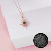 925 Ayar Gümüş Rose 100 Dilde Seni Seviyorum Kutup Yıldızı Kadın Kolye thumbnail 2