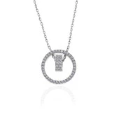 925 Ayar Gümüş İç İçe Geçmiş Halka Kadın Kolye thumbnail 1