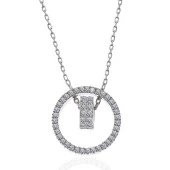 925 Ayar Gümüş İç İçe Geçmiş Halka Kadın Kolye thumbnail 3