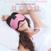 LC-dolida 3D Uyku Maskesi - Bluetooth Kablosuz Müzik - Klasik Pembe - 4