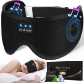 LC-dolida 3D Uyku Maskesi - Bluetooth Kablosuz Müzik - Siyah İpek - 1