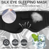 LC-dolida 3D Uyku Maskesi - Bluetooth Kablosuz Müzik - Siyah İpek - 2