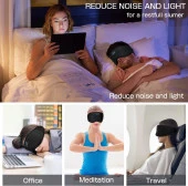 LC-dolida 3D Uyku Maskesi - Bluetooth Kablosuz Müzik - Siyah İpek - 5