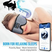 LC-dolida 3D Uyku Maskesi - Bluetooth Kablosuz Müzik - Gri - 3