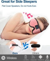 LC-dolida 3D Uyku Maskesi - Bluetooth Kablosuz Müzik - Pembe - 4