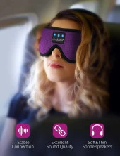 LC-dolida 3D Uyku Maskesi - Bluetooth Kablosuz Müzik - Zarif Mor - 5