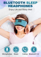 TOPOINT Uyku Kulaklıkları Bluetooth Uyku Maskesi - Açık Mavi - 2