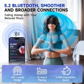 TOPOINT Uyku Kulaklıkları Bluetooth Uyku Maskesi - Siyah Havalandırmalı - 5