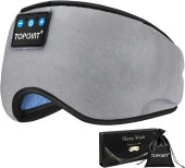 TOPOINT Uyku Kulaklıkları Bluetooth Uyku Maskesi - Koyu Gri - 1