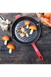 Korkmaz A2847-1 Casta Kırmızı Yuvarlak 28x28 Cm Grill Döküm Tava thumbnail 3