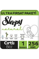 Sleepy Natural Bebek Bezi Ultra Avantaj Paketi 1 Numara Yenidoğan 2-5 Kg 256 Adet - 1