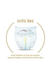 Pure Baby Organik Pamuklu Cırtlı Bez Ekonomik Paket 4 Numara Maxi 100 Adet thumbnail 3