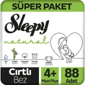 Sleepy Natural Süper Paket Bebek Bezi 4+ Numara Maxi Plus 88 Adet thumbnail 1