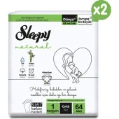 Sleepy Natural Süper Paket Bebek Bezi 1 Numara Newborn 128 Adet thumbnail 2
