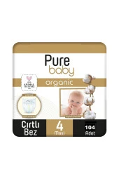 Pure Baby Organic Bebek Bezi 4 Numara Maxi 7-16 Kg 104 Adet thumbnail 1