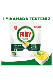 Fairy Hepsi Bir Arada 60 Yıkama Bulaşık Makinesi Deterjanı Tableti / Kapsülü Limon Kokulu thumbnail 3
