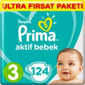 Prima Bebek Bezi Aktif Bebek 3 Beden 124 Adet Midi Ultra Fırsat Paketi - 1