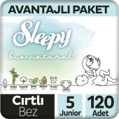 Sleepy Bio Natural Avantajlı Paket Bebek Bezi 5 Numara Junior 120 Adet thumbnail 1